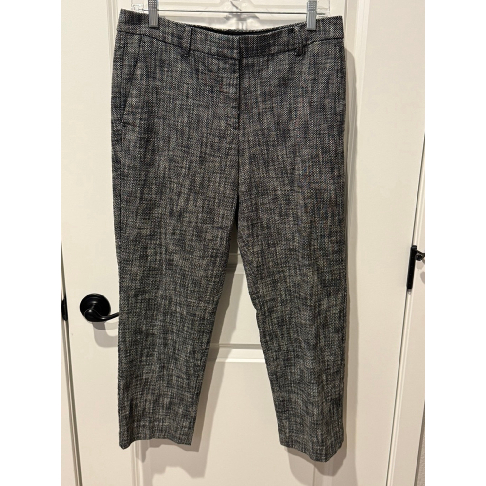 Women's Ann Taylor Black & White Tweed Curvy Fit stretch Ankle Pants Size 6